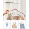 imageSONGMICS 20Pack Pants Hangers 167Inch Long Velvet Hangers with Adjustable Clips HeavyDuty NonSlip Skirt Hangers SpaceSaving for Pants Skirts Coats Dresses Black UCRF012B20Pale Purple