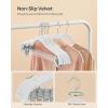 imageSONGMICS 20Pack Pants Hangers 167Inch Long Velvet Hangers with Adjustable Clips HeavyDuty NonSlip Skirt Hangers SpaceSaving for Pants Skirts Coats Dresses Black UCRF012B20White