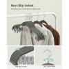 imageSONGMICS 20Pack Pants Hangers 167Inch Long Velvet Hangers with Adjustable Clips HeavyDuty NonSlip Skirt Hangers SpaceSaving for Pants Skirts Coats Dresses Black UCRF012B20Gray
