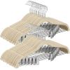 imageSONGMICS 20Pack Pants Hangers 167Inch Long Velvet Hangers with Adjustable Clips HeavyDuty NonSlip Skirt Hangers SpaceSaving for Pants Skirts Coats Dresses Black UCRF012B20Sandy Beige