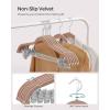 imageSONGMICS 20Pack Pants Hangers 167Inch Long Velvet Hangers with Adjustable Clips HeavyDuty NonSlip Skirt Hangers SpaceSaving for Pants Skirts Coats Dresses Black UCRF012B20Pale Brown