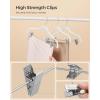 imageSONGMICS 20Pack Pants Hangers 167Inch Long Velvet Hangers with Adjustable Clips HeavyDuty NonSlip Skirt Hangers SpaceSaving for Pants Skirts Coats Dresses Black UCRF012B20White