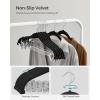 imageSONGMICS 20Pack Pants Hangers 167Inch Long Velvet Hangers with Adjustable Clips HeavyDuty NonSlip Skirt Hangers SpaceSaving for Pants Skirts Coats Dresses Black UCRF012B20Black