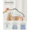 imageSONGMICS 20Pack Pants Hangers 167Inch Long Velvet Hangers with Adjustable Clips HeavyDuty NonSlip Skirt Hangers SpaceSaving for Pants Skirts Coats Dresses Black UCRF012B20Gray