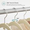imageSONGMICS 20Pack Pants Hangers 167Inch Long Velvet Hangers with Adjustable Clips HeavyDuty NonSlip Skirt Hangers SpaceSaving for Pants Skirts Coats Dresses Black UCRF012B20Sandy Beige