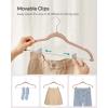 imageSONGMICS 20Pack Pants Hangers 167Inch Long Velvet Hangers with Adjustable Clips HeavyDuty NonSlip Skirt Hangers SpaceSaving for Pants Skirts Coats Dresses Black UCRF012B20Pale Brown