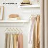imageSONGMICS 20Pack Pants Hangers 167Inch Long Velvet Hangers with Adjustable Clips HeavyDuty NonSlip Skirt Hangers SpaceSaving for Pants Skirts Coats Dresses Black UCRF012B20Sandy Beige