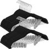 imageSONGMICS 20Pack Pants Hangers 167Inch Long Velvet Hangers with Adjustable Clips HeavyDuty NonSlip Skirt Hangers SpaceSaving for Pants Skirts Coats Dresses Black UCRF012B20Black