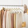 imageSONGMICS 20Pack Pants Hangers 167Inch Long Velvet Hangers with Adjustable Clips HeavyDuty NonSlip Skirt Hangers SpaceSaving for Pants Skirts Coats Dresses Black UCRF012B20Sandy Beige
