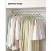 imageSONGMICS 20Pack Pants Hangers 167Inch Long Velvet Hangers with Adjustable Clips HeavyDuty NonSlip Skirt Hangers SpaceSaving for Pants Skirts Coats Dresses Black UCRF012B20Pale Green
