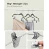 imageSONGMICS 20Pack Pants Hangers 167Inch Long Velvet Hangers with Adjustable Clips HeavyDuty NonSlip Skirt Hangers SpaceSaving for Pants Skirts Coats Dresses Black UCRF012B20Gray