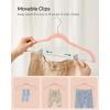 imageSONGMICS 20Pack Pants Hangers 167Inch Long Velvet Hangers with Adjustable Clips HeavyDuty NonSlip Skirt Hangers SpaceSaving for Pants Skirts Coats Dresses Black UCRF012B20Light Pink