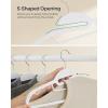 imageSONGMICS 50 Pack Coat Hangers HeavyDuty Plastic Suit Hangers SShaped Opening SpaceSaving 360 Swivel Hook 163 Inches Wide Light Gray and Dark Gray UCRP41G50Cloud White