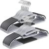 imageSONGMICS 50 Pack Coat Hangers HeavyDuty Plastic Suit Hangers SShaped Opening SpaceSaving 360 Swivel Hook 163 Inches Wide Light Gray and Dark Gray UCRP41G50Light Gray  Dark Gray