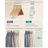imageSONGMICS 50 Pack Coat Hangers HeavyDuty Plastic Suit Hangers SShaped Opening SpaceSaving 360 Swivel Hook 163 Inches Wide Light Gray and Dark Gray UCRP41G50Cloud White