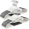imageSONGMICS 50 Pack Coat Hangers HeavyDuty Plastic Suit Hangers SShaped Opening SpaceSaving 360 Swivel Hook 163 Inches Wide Light Gray and Dark Gray UCRP41G50Cloud White  Dark Gray