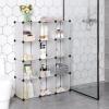 imageSONGMICS Cube Storage Organizer Set of 16 Plastic Cubes Closet Organizers and Storage Room Organization Bedroom Living Room 122 x 484 x 484 Inches Black ULPC44BKWhite