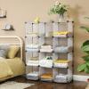 imageSONGMICS Cube Storage Organizer Set of 16 Plastic Cubes Closet Organizers and Storage Room Organization Bedroom Living Room 122 x 484 x 484 Inches Black ULPC44BKWhite