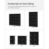 imageSONGMICS Cube Storage Organizer Set of 16 Plastic Cubes Closet Organizers and Storage Room Organization Bedroom Living Room 122 x 484 x 484 Inches Black ULPC44BKBlack