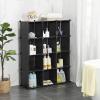 imageSONGMICS Cube Storage Organizer Set of 16 Plastic Cubes Closet Organizers and Storage Room Organization Bedroom Living Room 122 x 484 x 484 Inches Black ULPC44BKBlack