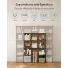 imageSONGMICS Cube Storage Organizer Set of 16 Plastic Cubes Closet Organizers and Storage Room Organization Bedroom Living Room 122 x 484 x 484 Inches Black ULPC44BKRustic Brown