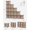 imageSONGMICS Cube Storage Organizer Set of 16 Plastic Cubes Closet Organizers and Storage Room Organization Bedroom Living Room 122 x 484 x 484 Inches Black ULPC44BKCamel Brown