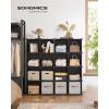 imageSONGMICS Cube Storage Organizer Set of 16 Plastic Cubes Closet Organizers and Storage Room Organization Bedroom Living Room 122 x 484 x 484 Inches Black ULPC44BKBlack