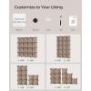 imageSONGMICS Cube Storage Organizer Set of 16 Plastic Cubes Closet Organizers and Storage Room Organization Bedroom Living Room 122 x 484 x 484 Inches Black ULPC44BKCamel Brown