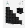 imageSONGMICS Cube Storage Organizer Set of 16 Plastic Cubes Closet Organizers and Storage Room Organization Bedroom Living Room 122 x 484 x 484 Inches Black ULPC44BKBlack