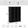 imageSONGMICS Cube Storage Organizer Set of 16 Plastic Cubes Closet Organizers and Storage Room Organization Bedroom Living Room 122 x 484 x 484 Inches Black ULPC44BKBlack