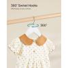 imageSONGMICS Kids Wooden Hangers 20 Pack Solid Wood Baby Hangers Childrens Coat Hangers with Pants Bar Shoulder Notches Swivel Hooks 126 x 75 Inches Natural and Silver UCRW06NLWhite  Silver