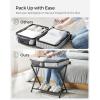 imageSONGMICS Luggage Racks for Guest Room Set of 2 Suitcase Stand with Storage Shelf Steel Frame Foldable for Easy Storage Hotel Bedroom Black URLR003B02Black