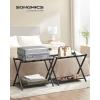 imageSONGMICS Luggage Racks for Guest Room Set of 2 Suitcase Stand with Storage Shelf Steel Frame Foldable for Easy Storage Hotel Bedroom Black URLR003B02Black