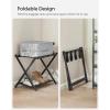 imageSONGMICS Luggage Racks for Guest Room Set of 2 Suitcase Stand with Storage Shelf Steel Frame Foldable for Easy Storage Hotel Bedroom Black URLR003B02Black