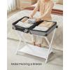imageSONGMICS Luggage Racks for Guest Room Set of 2 Suitcase Stand with Storage Shelf Steel Frame Foldable for Easy Storage Hotel Bedroom Black URLR003B02Cloud White