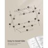 imageSONGMICS Luggage Racks for Guest Room Set of 2 Suitcase Stand with Storage Shelf Steel Frame Foldable for Easy Storage Hotel Bedroom Black URLR003B02Cloud White