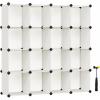 imageSONGMICS Cube Storage Organizer Set of 16 Plastic Cubes Closet Organizers and Storage Room Organization Bedroom Living Room 122 x 484 x 484 Inches Black ULPC44BKCream White