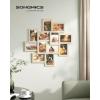 imageSONGMICS 4x6 Collage Picture Frames 12Pack Photo Collage Frame for Wall Decor Glass Front Assembly Required Rustic BrownNatural Beige