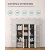 imageSONGMICS Cube Storage Organizer Set of 12 Plastic Cubes Closet Storage Shelves DIY Plastic Closet Cabinet Modular Bookcase Shelving with Doors for Bedroom Living Room Black and White ULPC34HV1Black  White
