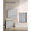 imageSONGMICS Cube Storage Organizer Set of 12 Plastic Cubes Closet Storage Shelves DIY Plastic Closet Cabinet Modular Bookcase Shelving with Doors for Bedroom Living Room Black and White ULPC34HV1Black  White