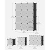 imageSONGMICS Cube Storage Organizer Set of 12 Plastic Cubes Closet Storage Shelves DIY Plastic Closet Cabinet Modular Bookcase Shelving with Doors for Bedroom Living Room Black and White ULPC34HV1Black  White