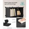imageSONGMICS Cube Storage Organizer Set of 12 Plastic Cubes Closet Storage Shelves DIY Plastic Closet Cabinet Modular Bookcase Shelving with Doors for Bedroom Living Room Black and White ULPC34HV1Black  White