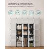 imageSONGMICS Cube Storage Organizer Set of 12 Plastic Cubes Closet Storage Shelves DIY Plastic Closet Cabinet Modular Bookcase Shelving with Doors for Bedroom Living Room Black and White ULPC34HV1Black  White