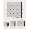 imageSONGMICS Cube Storage Organizer Set of 12 Plastic Cubes Closet Storage Shelves DIY Plastic Closet Cabinet Modular Bookcase Shelving with Doors for Bedroom Living Room Black and White ULPC34HV1Black  White