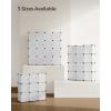 imageSONGMICS Cube Storage Organizer Set of 12 Plastic Cubes Closet Storage Shelves DIY Plastic Closet Cabinet Modular Bookcase Shelving with Doors for Bedroom Living Room Black and White ULPC34HV1White