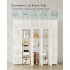 imageSONGMICS Cube Storage Organizer Set of 12 Plastic Cubes Closet Storage Shelves DIY Plastic Closet Cabinet Modular Bookcase Shelving with Doors for Bedroom Living Room Black and White ULPC34HV1Cream White
