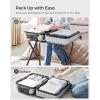 imageSONGMICS Luggage Rack Pack of 2 Luggage Racks for Guest Room Suitcase Stand Steel Frame Foldable for Bedroom Black URLR64B2Black