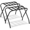 imageSONGMICS Luggage Rack Pack of 2 Luggage Racks for Guest Room Suitcase Stand Steel Frame Foldable for Bedroom Black URLR64B2Black