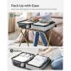 imageSONGMICS Luggage Rack Pack of 2 Luggage Racks for Guest Room Suitcase Stand Steel Frame Foldable for Bedroom Black URLR64B2Golden