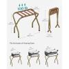imageSONGMICS Luggage Rack Pack of 2 Luggage Racks for Guest Room Suitcase Stand Steel Frame Foldable for Bedroom Black URLR64B2Golden